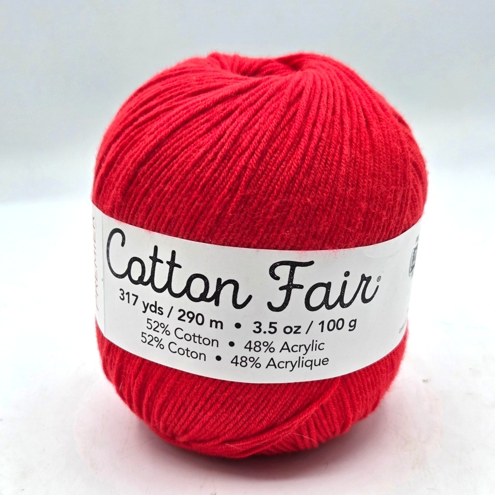 Cotton Fair Crochet Thread Size 10 Mercerized Cotton Color RED